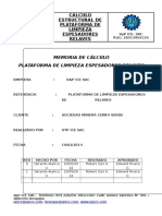 Memoria de Calculo de Plataforma de Limpieza Espesadores Relaves