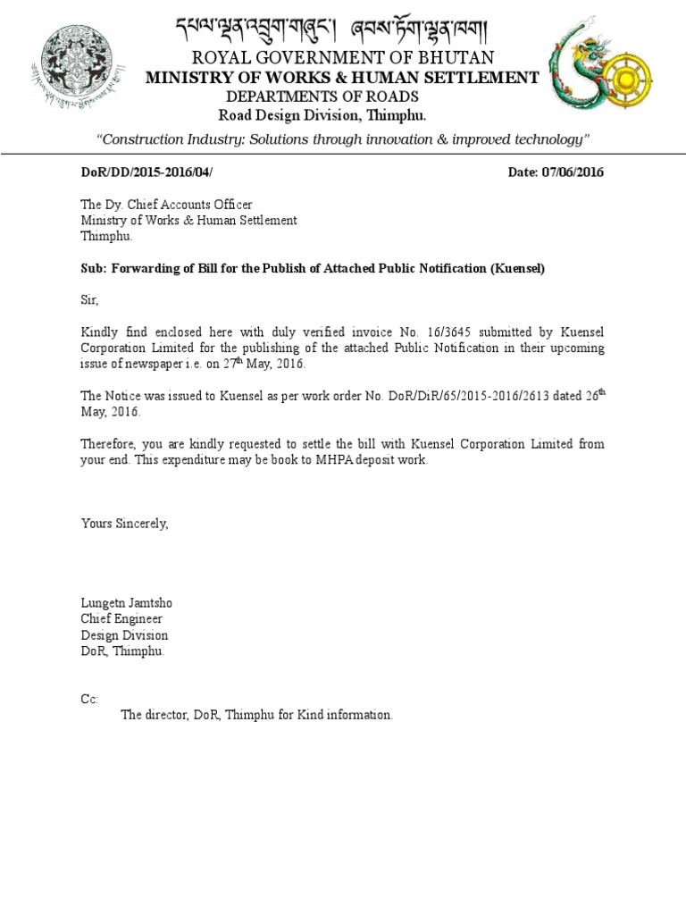 Bill for Public Notification Publication | PDF