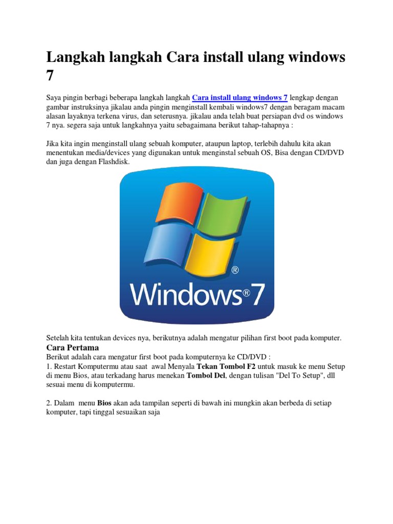 Tutorial Install Windows 7GNHGNHG | PDF