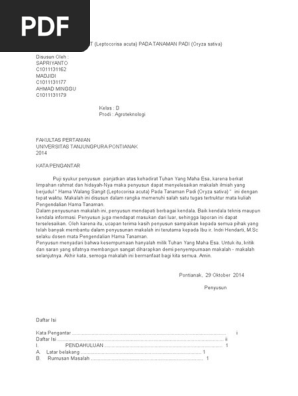 Contoh Makalah Hama Walang Sangit Docx