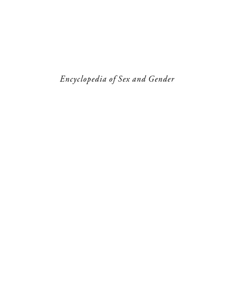 Encyclopedia of Sex and Gender