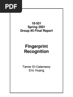 Fingerprint Recognition: 18-551 Spring 2001 Group #5 Final Report