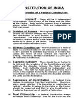 Characteristics of India's Federal Constitution