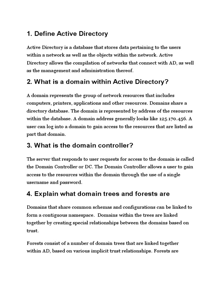 Active Directory Overview and Concepts | PDF | Technology & Engineering