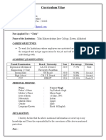 Curriculum Vitae: Gaurav Singh