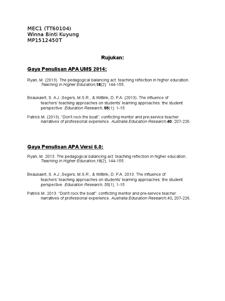 Apa Ums Format | PDF | Self-Improvement