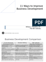 11 Ways To Improve Business Development: William J. Flannery, J.D. The WJF Institute