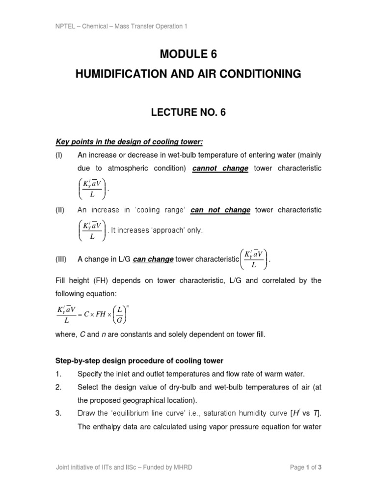Cooling Tower Cal | PDF | Air Conditioning | Humidity