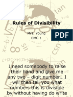 Rules of Divisibility: Mrs. Young Emc 1