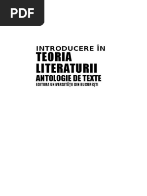 239695543 Introducere In Teoria Literaturii Antologie De Texte