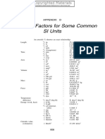 Conversion Factors For Some Common SI Units: Appendix D