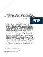 Carl Schmitt, Intérprete Singular y Máximo Debelador de La Cultura Político-constitucional Demoliberal (Pablo Lucas Verdú)