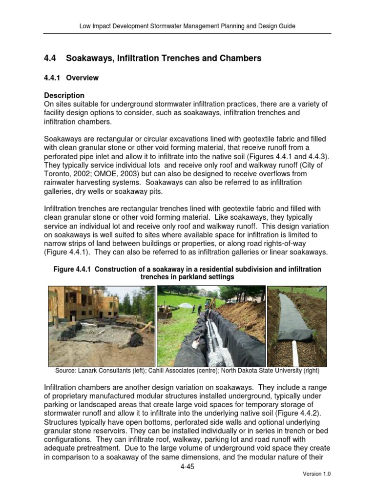 44 Soakaways Stormwater Surface Runoff - 