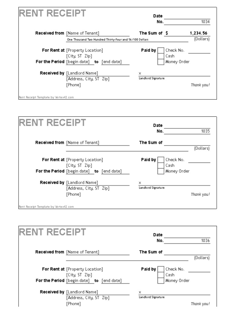 rent receipt pdf landlord renting