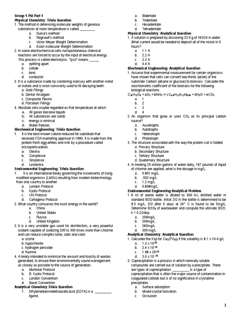 Phy Chem | PDF | Chemical Equilibrium | Ethylenediaminetetraacetic Acid