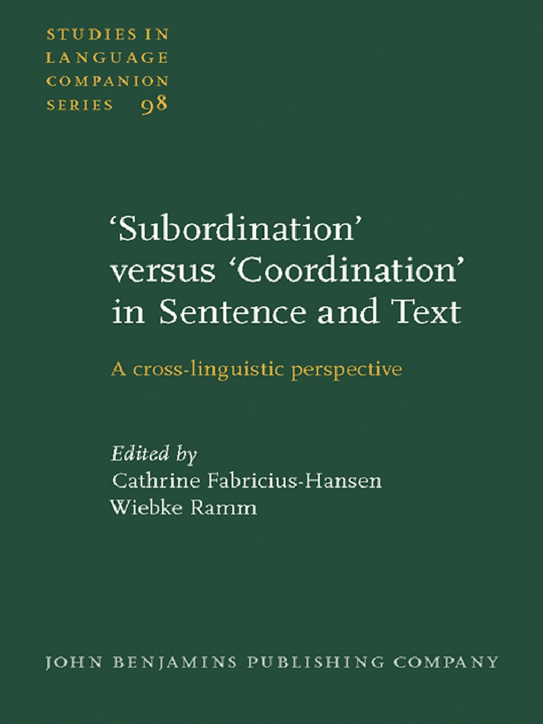 Hansen Ramm Subordination Pdf Clause Sentence Linguistics