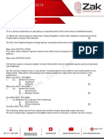 Computer Science 2210 Past Papers on Output Devices