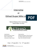 Internship at Etihad Sugar Mills Limited.: National Highway (N-5), Karamabad, District Rahim Yar Khan