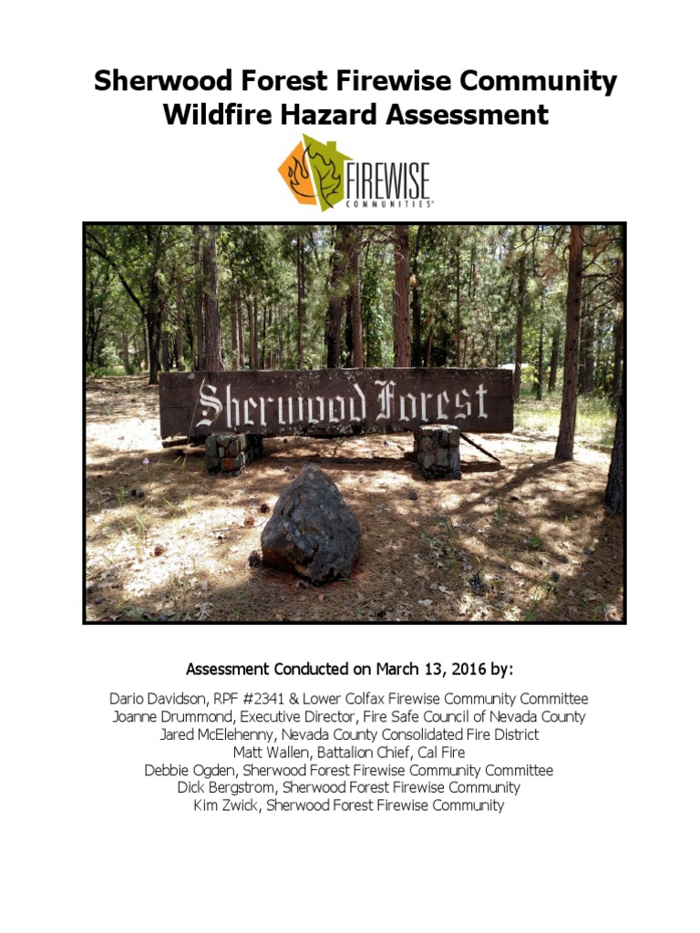 Sherwood Forest Firewise Community Hazard Assessment Final 160512 PDF