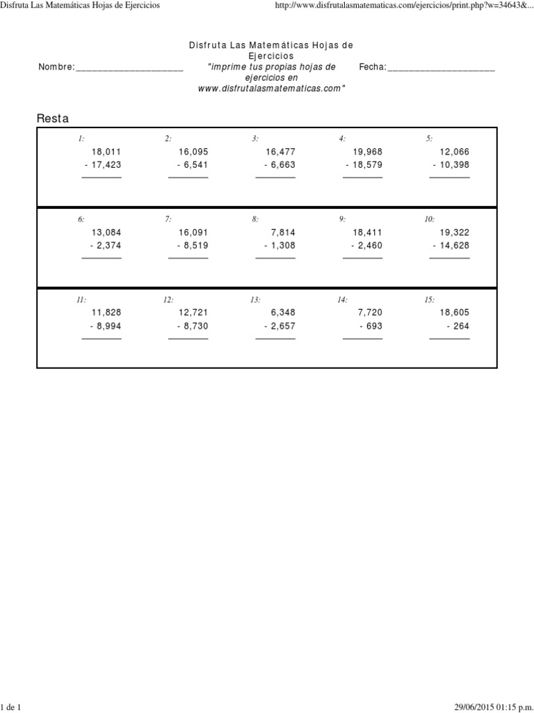 Disfruta Las Matemáticas Hojas de Ejercicios | PDF | Hogar, jardinería