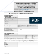 APPLICATION FORMS - Track Surfacing Product Certification Application