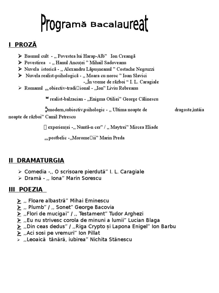 Programa Bac | PDF
