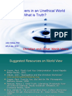 Ethical Answers in An Unethical World What Is Truth?: Christian and Other World Views