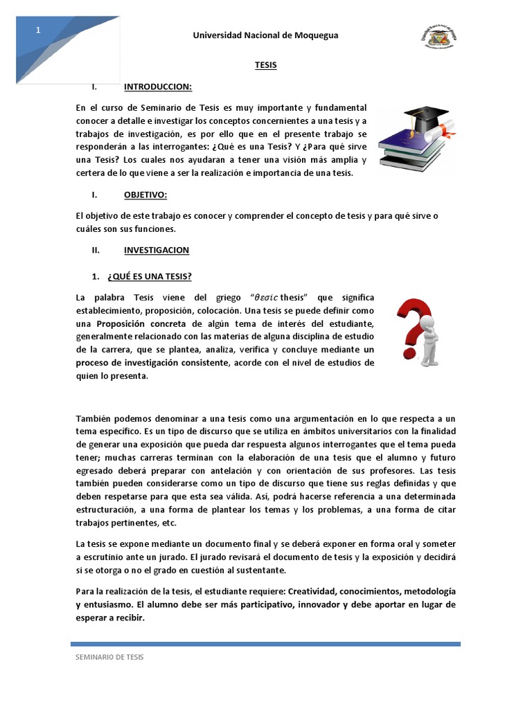 Seminario De Tesis La Tesis Pdf Hipótesis Conocimiento