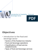 Introduction to Hospitality - Food and Beverage Sector