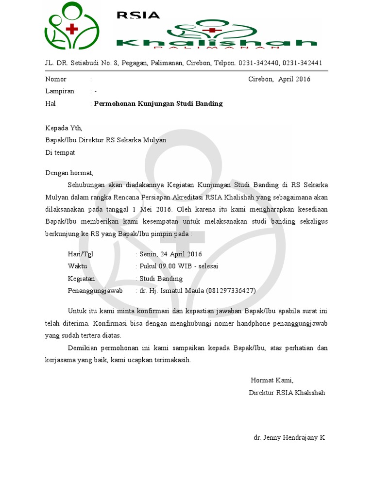 Contoh Surat Kunjungan