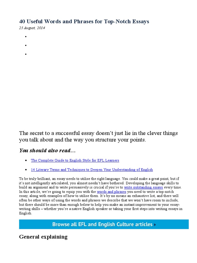 40 Useful Words and Phrases for Top | English Language | Linguistics