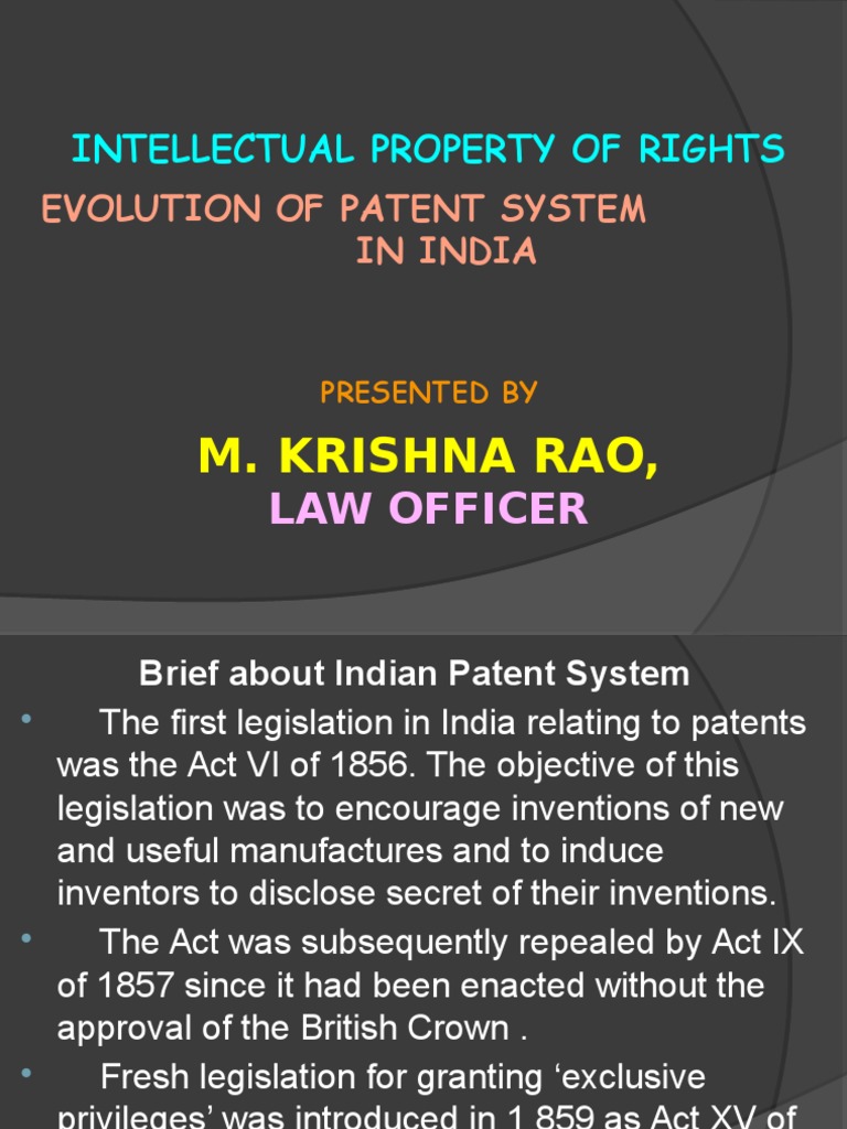 Evolution of Patent System in India PDF Novelty (Patent) Patent