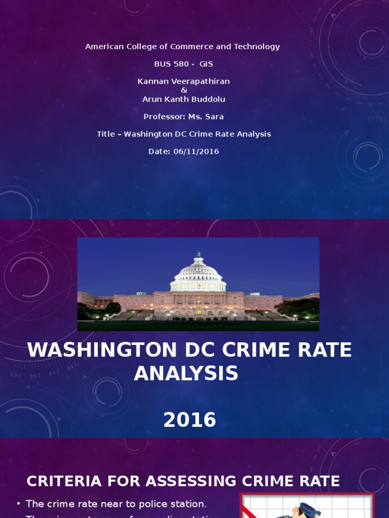 Washington DC Crime Rate Overview 2016 | PDF | Crime Statistics | Police