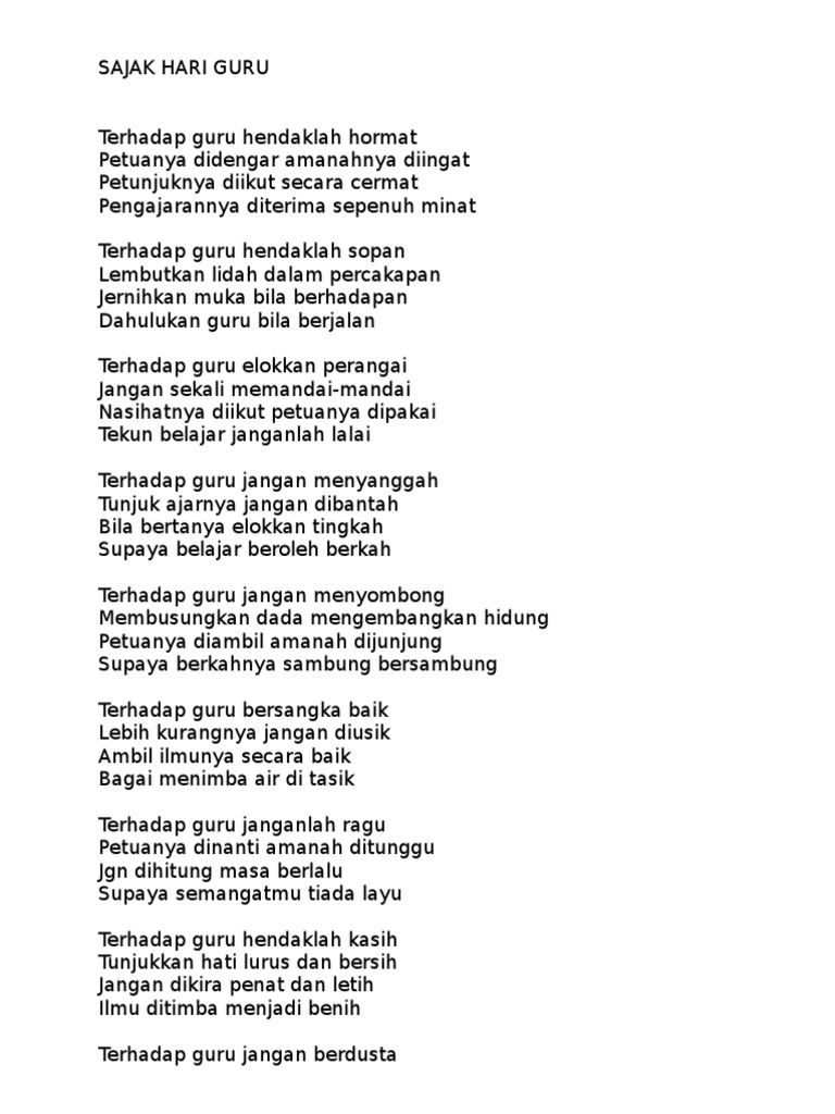 Sajak Hari Guru Pdf