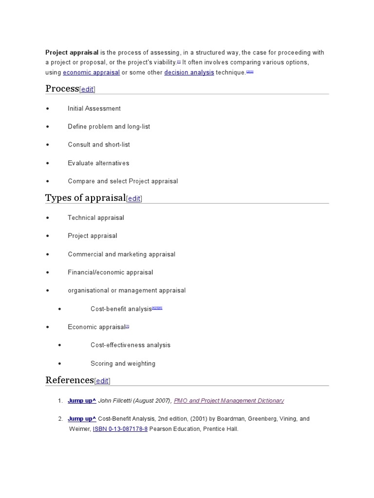 Understanding Project Appraisal Methods | PDF