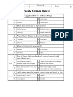 Lenses Science Quiz