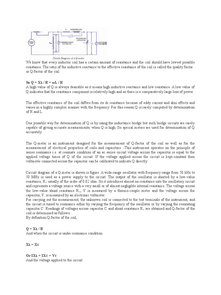 Q Meter | PDF | Inductor | Electromagnetism