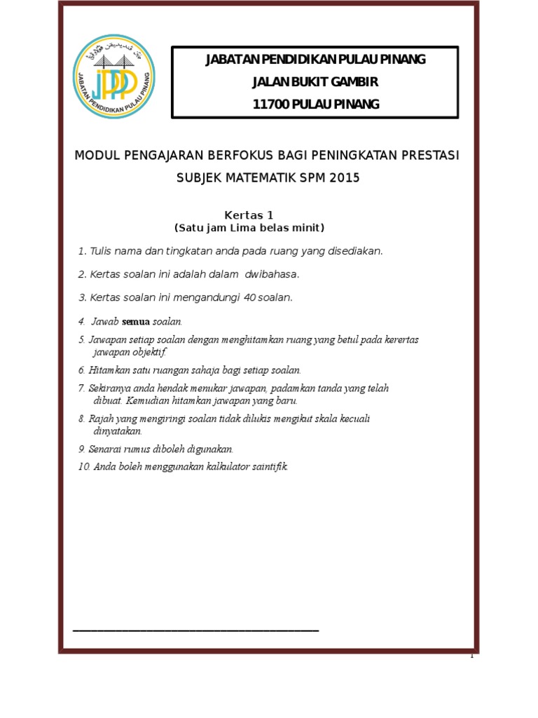 Modul 2 Kertas 1 Dan Kertas 2 Pdf