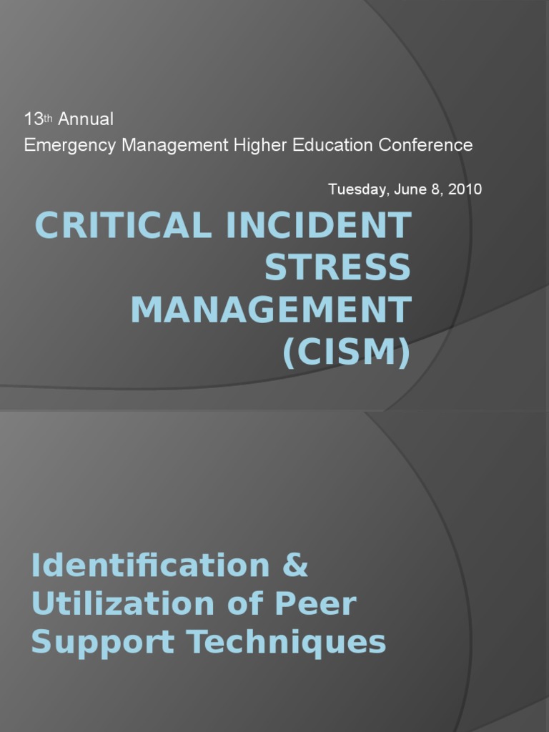CISM Peer Support Techniques Overview | PDF
