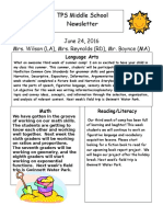 Tps Newsletter June 24 Middleschool