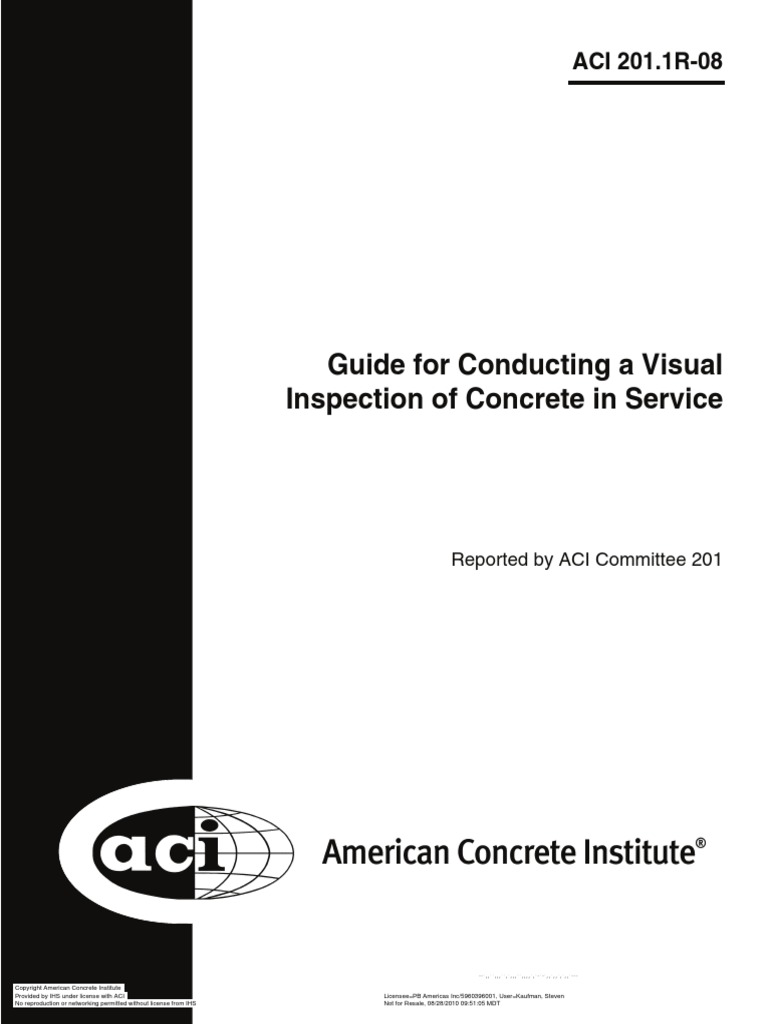 ACI 201.1R Guide To Conducting A Visual Inspection of Concrete in ...
