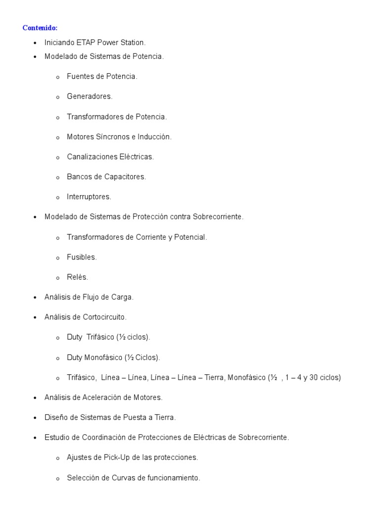 Programa Curso Etap 12 | PDF | Transformador | Relé