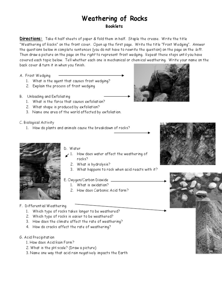 Rock Weathering Activities | PDF | Science & Mathematics