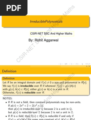 Irreducible Polynomials Polynomial Discrete Mathematics