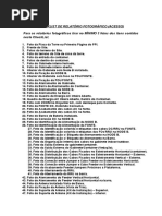 Checklist de Relatório Fotográfico Acesso