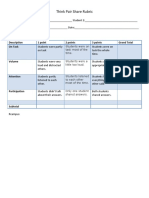 Think Pair Share Rubric