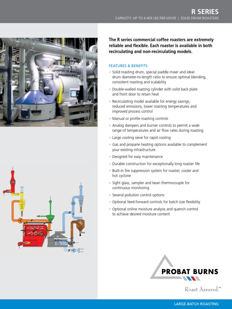 Probat R Series Large-Batch Roasters | PDF | Nature | Energy And Resource