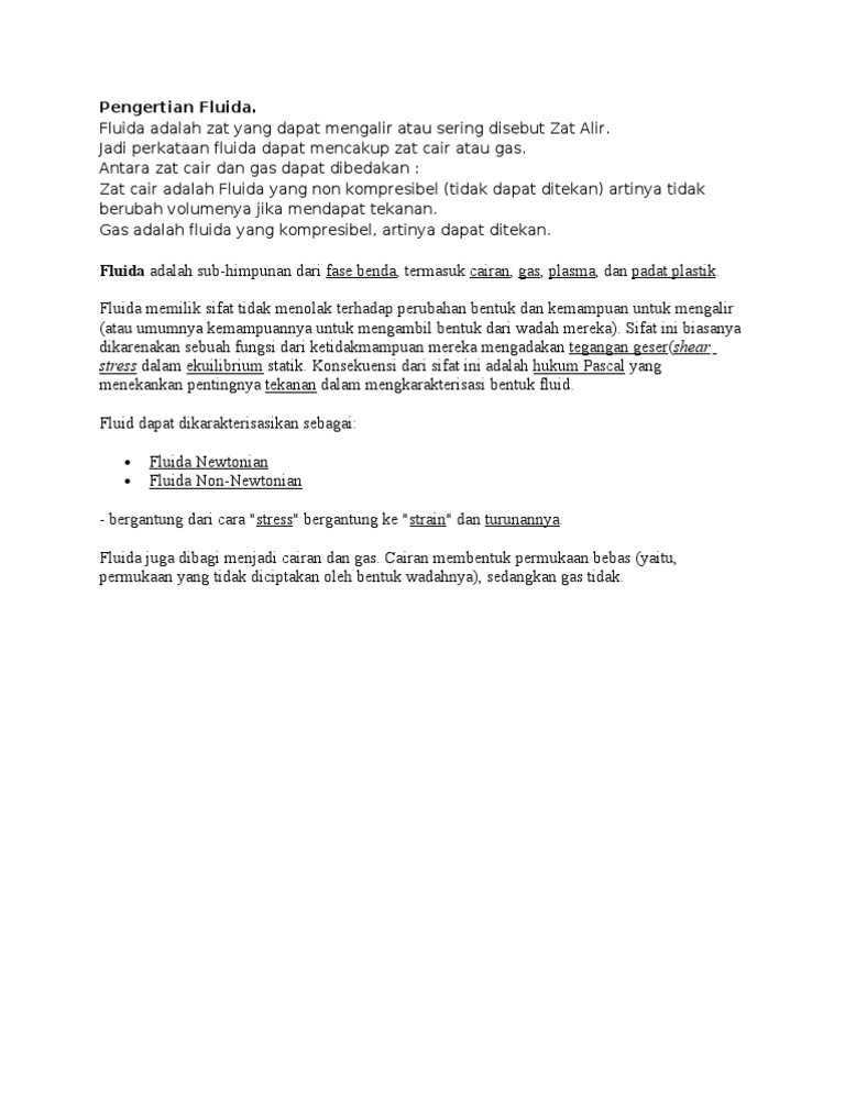 Pengertian Fluida | PDF