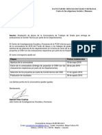 Ampliación Plazo Convocatoria Fondo de Apoyo a TG 2016 CISH 20 de Junio 2016