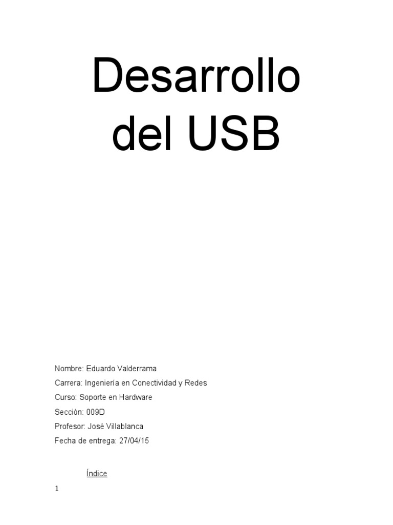 Evolución y Funciones del USB | PDF | USB | Periférico
